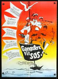 w445 SAIL A CROOKED SHIP Danish movie poster '61 Wagner, sexy art!