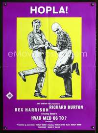 w446 STAIRCASE Danish movie poster '69 Rex Harrison, sad gay story!