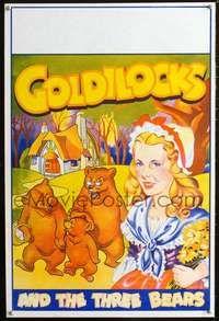 w136 GOLDILOCKS & THE THREE BEARS English double crown movie poster '30s