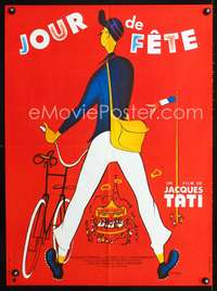 w244 JOUR DE FETE French 23x32 movie poster R60s Rene Peron art!
