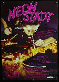w064 NEON STADT German movie poster '82 wild drug snorting image!