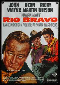 w072 RIO BRAVO German movie poster R60s John Wayne by Rolf Goetze!
