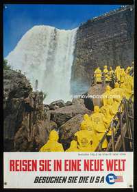 w032 NIAGARA FALLE German travel poster '70s tourists!