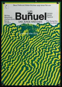 w080 YOUNG ONE German movie poster '61 Luis Bunuel, Hillmann art!