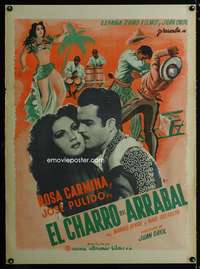 w165 EL CHARRO DEL ARRABAL Mexican movie poster '48 Carmina