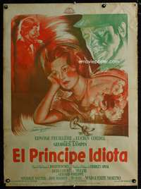 w167 IDIOT Mexican movie poster '46 L'Idiot, Georges Lampin