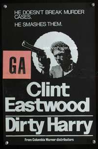 w123 DIRTY HARRY New Zealand movie poster '71 Clint Eastwood classic!