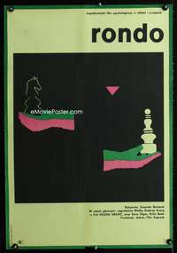 w482 RONDO Polish 23x33 movie poster '66 Dabrowski chess art!