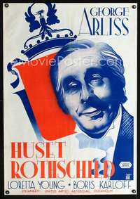 w015 HOUSE OF ROTHSCHILD Swedish movie poster '34art of George Arliss