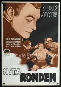 w019 UNMARRIED Swedish movie poster '39 boxing Buck Jones by Aberg!