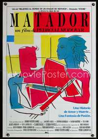 w089 MATADOR Venezuelan movie poster '86 Pedro Almodovar, cool art!