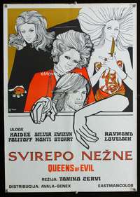 w401 LE REGINE Yugoslavian movie poster '70 De Rossi, Queens of Evil!
