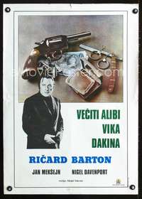 w418 VILLAIN Yugoslavian movie poster '71 Richard Burton, cool image!