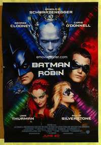 y053 BATMAN & ROBIN advance one-sheet movie poster '97 Clooney, O'Donnell
