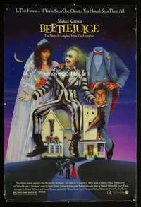 y067 BEETLEJUICE one-sheet movie poster '88 Michael Keaton, Tim Burton
