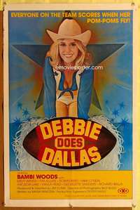 y150 DEBBIE DOES DALLAS one-sheet movie poster '78 the whole team scores!