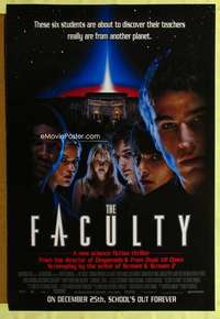 y191 FACULTY DS advance one-sheet movie poster '98 Wood, Robert Rodriguez