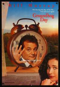 y260 GROUNDHOG DAY DS one-sheet movie poster '93 Bill Murray, Harold Ramis