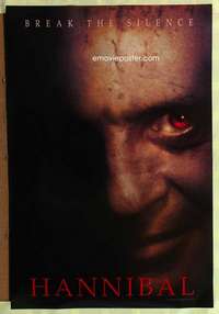 y264 HANNIBAL DS teaser one-sheet movie poster '00 Hopkins as Dr. Lector!