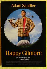 y265 HAPPY GILMORE one-sheet movie poster '96 Adam Sandler destroys golf!