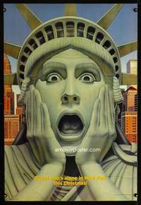 y277 HOME ALONE 2 DS teaser 1sh '92 wacky art of the Statue of Liberty!