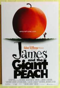 y315 JAMES & THE GIANT PEACH DS peach one-sheet movie poster '96 Disney