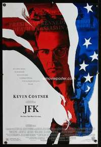 y319 JFK one-sheet movie poster '91 Oliver Stone, Kevin Costner, Bacon