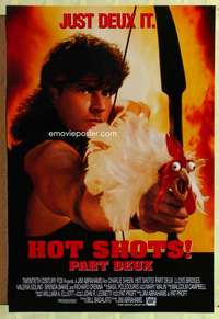 y281 HOT SHOTS PART DEUX DS one-sheet movie poster '93 wacky Charlie Sheen!