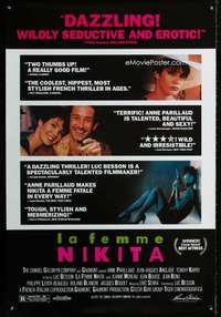 y330 LA FEMME NIKITA reviews one-sheet movie poster '90 Besson, Parillaud