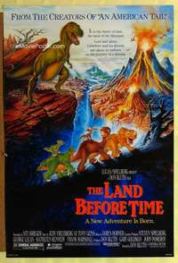 y332 LAND BEFORE TIME DS one-sheet movie poster '88 Spielberg, Lucas, Bluth
