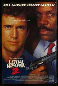 y345 LETHAL WEAPON 2 advance one-sheet movie poster '89 Mel Gibson, Glover