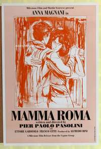 y366 MAMMA ROMA 1sh '95 directed by Pier Paolo Pasolini, Brini art of Anna Magnani!