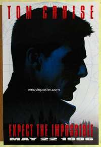 y396 MISSION IMPOSSIBLE teaser one-sheet movie poster '96 Tom Cruise