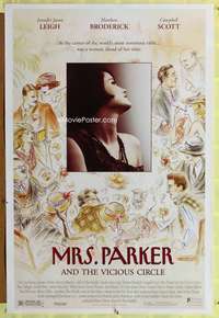 y405 MRS. PARKER & THE VICIOUS CIRCLE one-sheet movie poster '94 Selby art!
