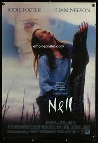 y421 NELL DS one-sheet movie poster '94 Jodie Foster, Liam Neeson, Apted