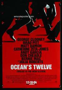 y430 OCEAN'S 12 DS advance one-sheet movie poster '04 Pitt, George Clooney
