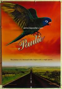y446 PAULIE DS teaser one-sheet movie poster '98 talking parrot fantasy!