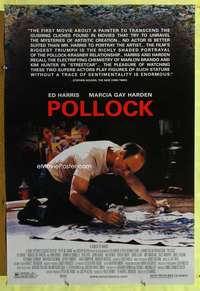 y463 POLLOCK one-sheet movie poster '00 Ed Harris as artist Jackson Pollock!