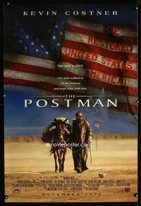 y466 POSTMAN DS; advance one-sheet movie poster '97 Kevin Costner, Patton