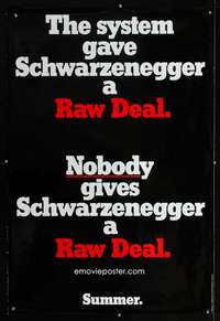y484 RAW DEAL teaser one-sheet movie poster '86 Arnold Schwarzenegger