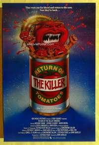 y495 RETURN OF THE KILLER TOMATOES one-sheet movie poster '88 Darrow art!