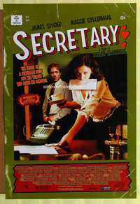 y525 SECRETARY one-sheet movie poster '02 cool comic book cover design!