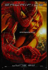 y566 SPIDER-MAN 2 DS sacrifice teaser one-sheet movie poster '04 Sam Raimi