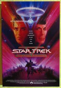 y569 STAR TREK V advance 1sh '89 The Final Frontier, William Shatner & Leonard Nimoy by Bob Peak!