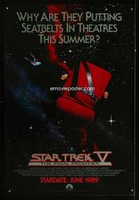 y570 STAR TREK V advance one-sheet movie poster '89 The Final Frontier!