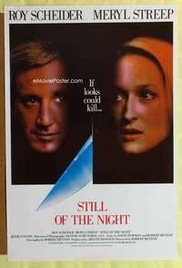 y580 STILL OF THE NIGHT one-sheet movie poster '82 Roy Scheider, Streep