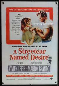 y581 STREETCAR NAMED DESIRE one-sheet movie poster R93 Brando, Vivien Leigh