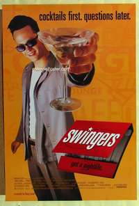 y585 SWINGERS one-sheet movie poster '96 Vince Vaughn with martini!