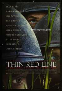 y593 THIN RED LINE style B one-sheet movie poster '98 Penn, Brody, Clooney
