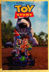 y609 TOY STORY int'l 1sh '95 Disney & Pixar, Buzz & Woody race away from dog!